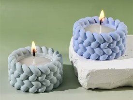 Molde silicona porta velas cuerdas trenzadas